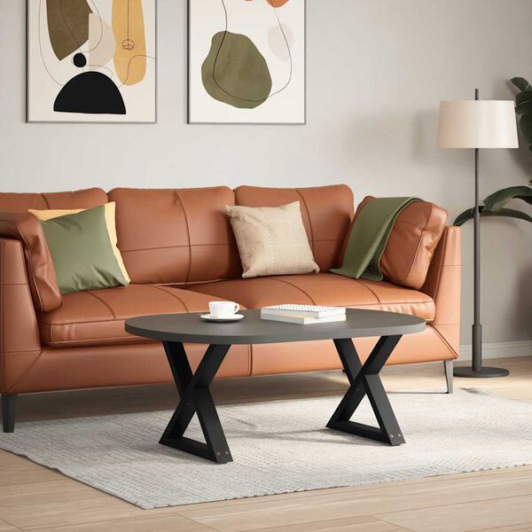 vidaXL kafijas galdiņa kājas, 2 gab., melnas, 50x(42-43,3) cm, tērauds