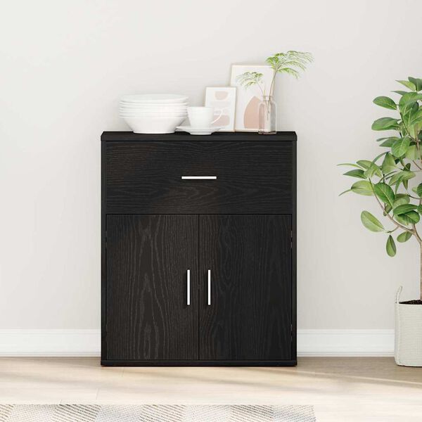 vidaXL Puse Melns ozolkoks 60 x 31 x 70 cm Inženierijas koks