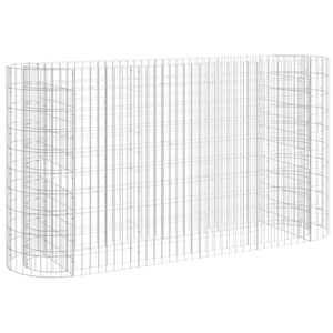 vidaXL gabions, augstā puķu kaste, cinkota dzelzs, 190x50x100 cm