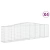 vidaXL arkveida gabiona grozi, 4 gb., 400x50x100/120cm, cinkota dzelzs