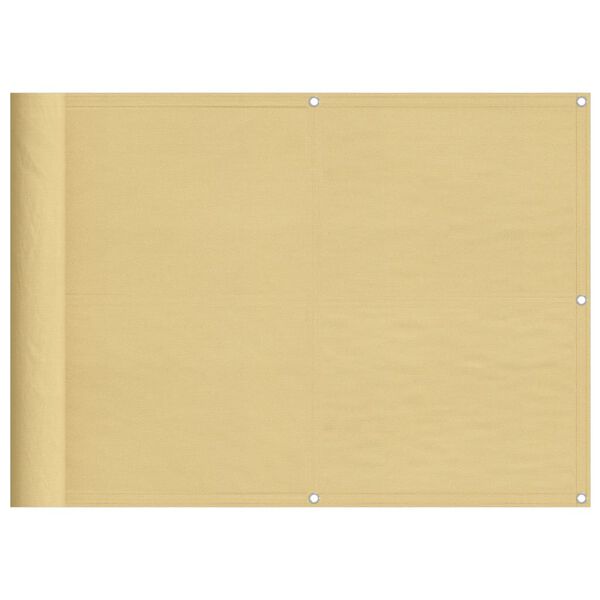 vidaXL balkona aizslietnis, smil&scaron;u, 75x800 cm, 100% poliestera audums