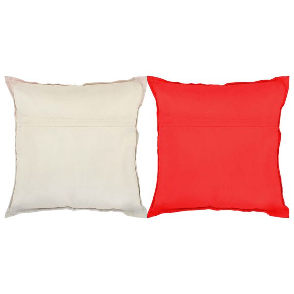 vidaXL spilveni, 2 gab., tekstilmozaīka, 45x45 cm, sarkani, bē&scaron;i