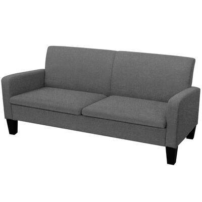 vidaXL dīvāns, trīsvietīgs, 180x65x76 cm, tumši pelēks