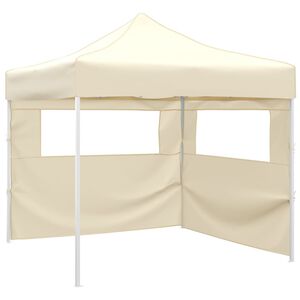 vidaXL saliekama telts ar 2 sienām, 291x291x315 cm, krēmkrāsā