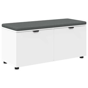 vidaXL Zāles sols Balts 100 x 38 x 46 cm Inženierētā koksne un audums