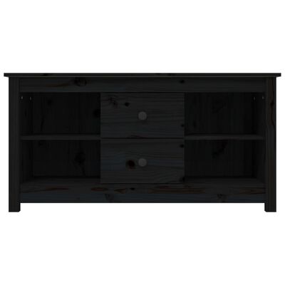 vidaXL TV skapītis, melns, 103x36,5x52 cm, priedes masīvkoks