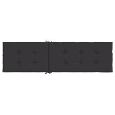 vidaXL atpūtas krēsla matracis, melns, (75+105)x50x3 cm