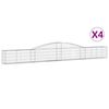vidaXL arkveida gabiona grozi, 4 gb., 400x30x40/60 cm, cinkota dzelzs