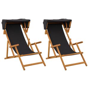 vidaXL Dīvāngalvs 2 pcs 3 Pozīcija Cieta eikalipta koksne Melns