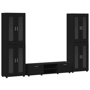 vidaXL TV skapī&scaron;u komplekts ar atvilktni Melna Inženierijas koks