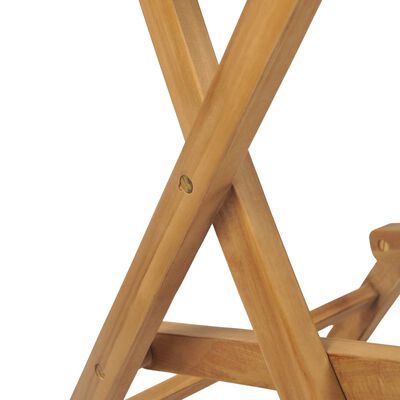 vidaXL 3-daļīgs bistro mēbeļu komplekts, saliekami krēsli, tīkkoks