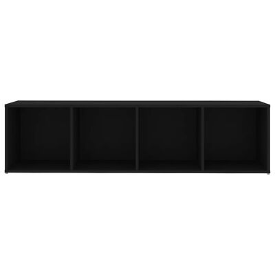 vidaXL TV plaukts, melns, 142,5x35x36,5 cm, skaidu plāksne