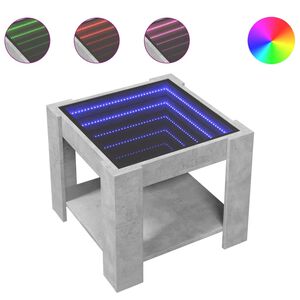 vidaXL kafijas galdiņ&scaron; ar LED, 53x53x45 cm, inženierijas koks