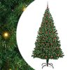 vidaXL Mākslīgā Ziemassvētku eglīte su 300 LED ar statīvu Zaļa 210 cm