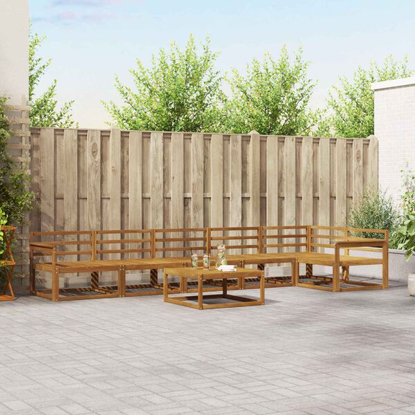 vidaXL Āra dīvānu komplekts 7 pcs Dabiska Cietā akācijas koks