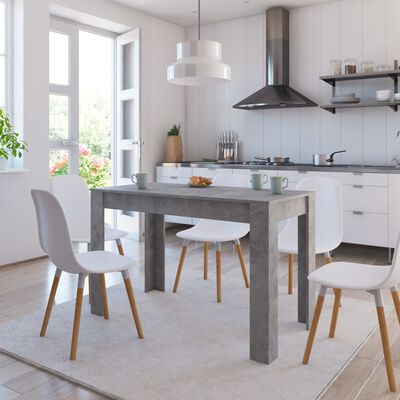 vidaXL virtuves galds, 120x60x76 cm, betona pelēks, skaidu plāksne