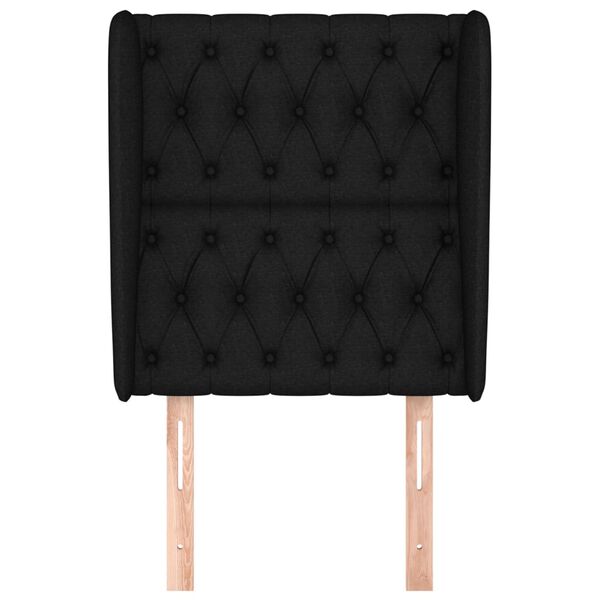 vidaXL galvgalis ar malām, 83x23x118/128 cm, melns audums