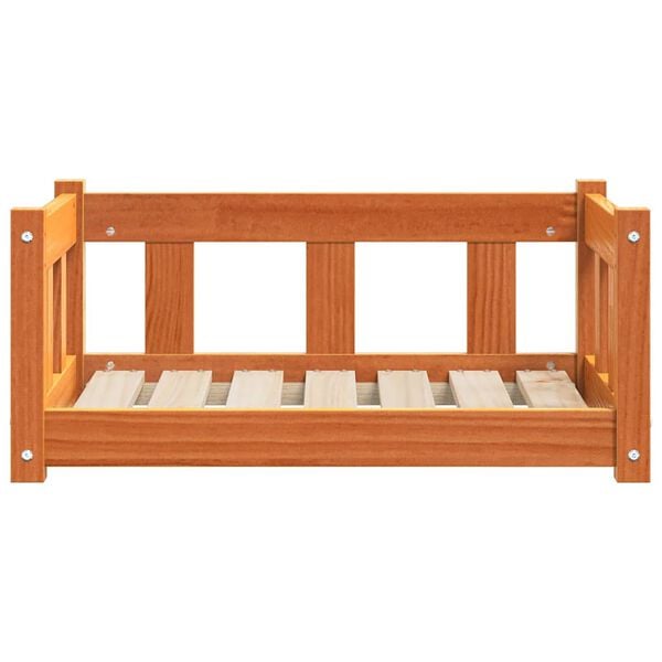 vidaXL Suņu gulta Vaks brūns 65,5 x 50,5 x 28 cm Ciets priedes koks