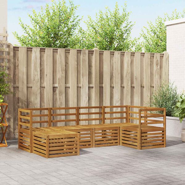 vidaXL Dīvāna komplekti 6 pcs Dabiska Cietā akācijas koks