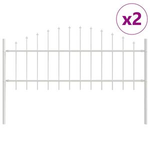 vidaXL Dārza žogs 2 pcs Balts 170 x 140 cm