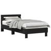vidaXL Gultas rāmis Melns ozolkoks 203 x 95 x 70 cm Inženierijas koks