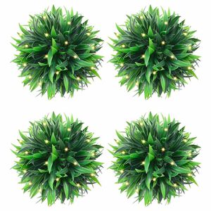 vidaXL Mākslīgās buksuss bumbas ar LED gaismām 4 gab. Zaļa 15 cm
