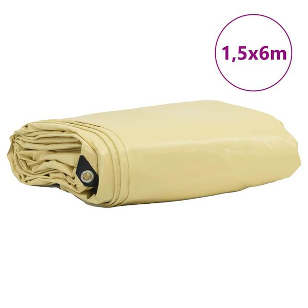 vidaXL Tarps 650g / m&sup2; Bē&scaron;a 1,5 x 6 m Audekls ar PVC pārklājumu