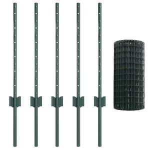 vidaXL Eiropas žogs ar stabu 10 x 0,6 m PVC pārklāts tērauds Zaļa