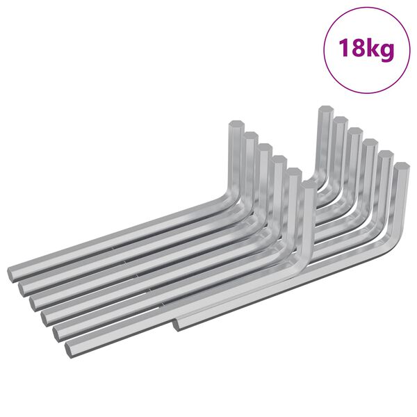 vidaXL Se&scaron;u stūru atslēga 2118 pcs Sudraba 32 x 86 mm Tērauds
