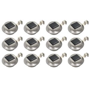 vidaXL āra solārās lampas, 12 gab., LED, apaļas, 12 cm, baltas