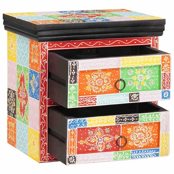 vidaXL Nakts skapītis ar atvilktni 2 pcs Daudzkrāsains 40 x 30 x 40 cm