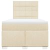 vidaXL atsperu gulta ar matraci, krēmkrāsas audums, 120x190 cm