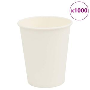 vidaXL papīra kafijas krūzes 1000 gab. 8 unces 200 ml Baltas