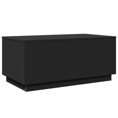 vidaXL kafijas galdiņš ar LED, melns, 90x50x40 cm