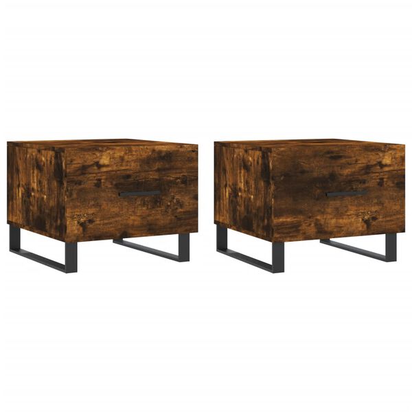 vidaXL kafijas galdiņi, 2 gab., ozola, 50x50x40 cm, inženierijas koks