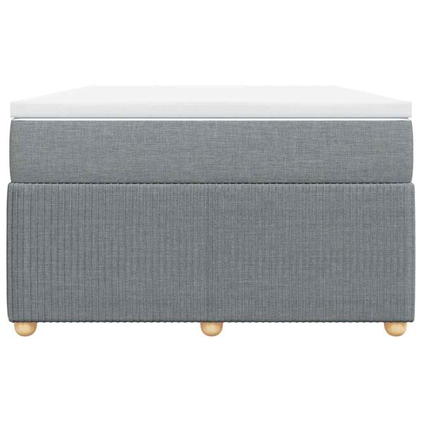 vidaXL atsperu gulta ar matraci, gai&scaron;i pelēka audums, 120x190 cm