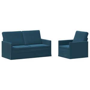 vidaXL Dīvānu komplekts 2 pcs Zila Samts