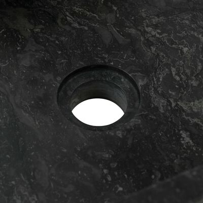 vidaXL vannasistabas plaukts, masīvs tīkkoks, melnas marmora izlietnes