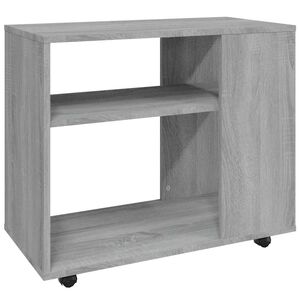vidaXL galdiņ&scaron;, pelēka ozolkoka, 70x35x60,5 cm, inženierijas koks