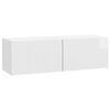 vidaXL Sienā piestiprināms TV skapis 98 x 31 x 30 cm Spīdīgi balts