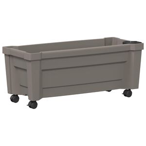 vidaXL Kalipso stādītājs ar riteņiem Pelēka 79 x 35 x 33 cm PP