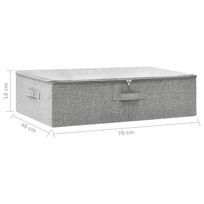vidaXL uzglabāšanas kaste, 70x40x18 cm, audums, pelēka