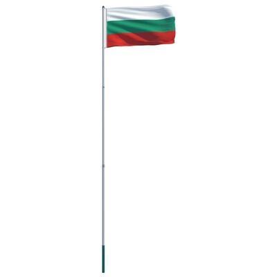 vidaXL Bulgārijas karogs un karoga masts, alumīnijs, 6 m
