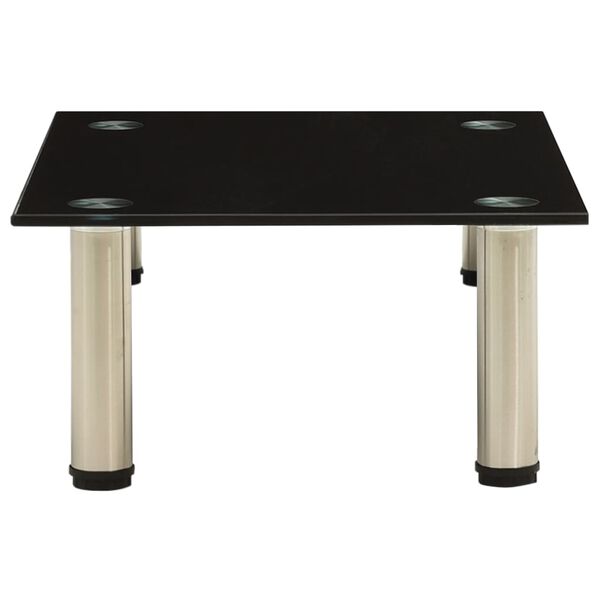 vidaXL TV galdiņš, melns, 40x35x17 cm, rūdīts stikls