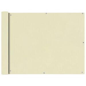 vidaXL balkona aizslietnis, 90x400 cm, krēmkrāsas oksforda audums