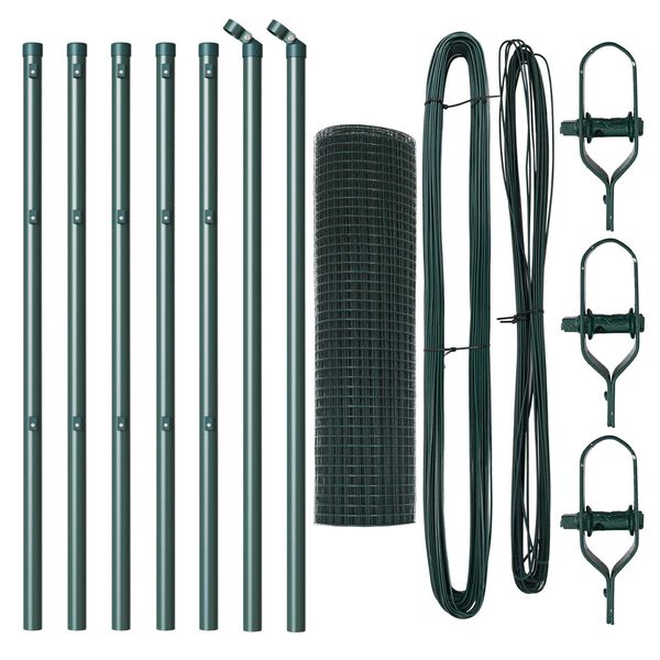 vidaXL Žoga āķis Zaļa 10 x 0,6 m (16 x 16 mm acs) Tērauds un PVC