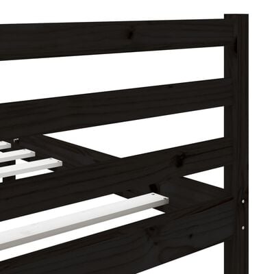 vidaXL gultas rāmis, melns, 135x190 cm, divvietīgs, masīvkoks