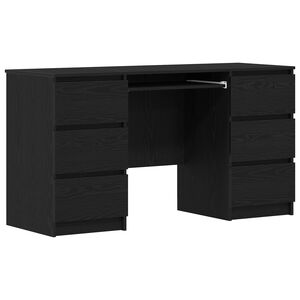 vidaXL Galds Melns ozolkoks Inženierijas koks 140 x 50 x 76 cm