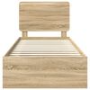vidaXL Gultas rāmis Sonoma ozols 75 x 190 cm Ciets priedes koks