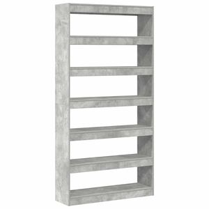 vidaXL Grāmatplaukts Betona pelēks 100 x 30 x 198 cm Inženierijas koks